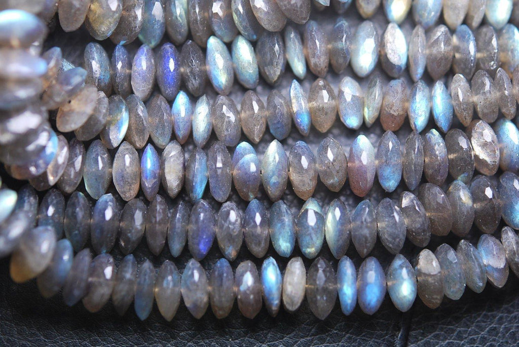 8 Inches Super Rare New Arrival, Natural Labradorite Micro Faceted German Cutting Rondelles 8.5-10mm Large - Jalvi & Co.