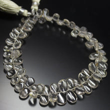 Load image into Gallery viewer, 8&quot; Natural Golden Rutile Quartz Smooth Pear Drop Briolette Beads 7-11mm - Jalvi &amp; Co.