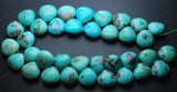 8 Pcs Of ,Sleeping Beauity Turquoise Smooth Heart Shape Briolettes,Size 13-14mm