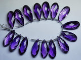 8 Piecesaaapurple Amethyst Quartz Faceted Pear Briolettes 20X8mm Size Calibrated Size