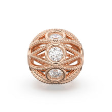 Load image into Gallery viewer, 8mm Diamond Cage Round Solid Gold Beads / Handmade Real Diamond Gold Beads / Real Diamond Spacer / Jewelry Making Essential FindingsSALE - Jalvi &amp; Co.