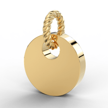 Load image into Gallery viewer, 8x8mm 18k Solid Yellow Gold Brilliant Diamond Coin Disc Charm Finding - Jalvi &amp; Co.