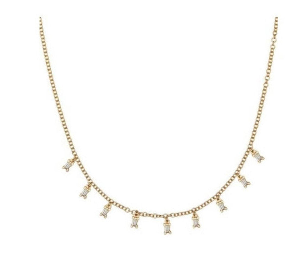 9 Baguette Charm Necklace - Jalvi & Co.