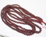 9 inch, 3-5mm, Natural Red Ruby Smooth Rondelle Shape Gemstone Beads