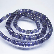 Load image into Gallery viewer, 9 inch, 5-9mm, Natural Blue Iolite Faceted Heishi Wheel Shape Beads, Iolite Beads - Jalvi &amp; Co.