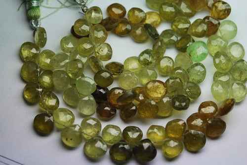 9 Inch Strand, 159 Carats,Super Finest,Grossular Garnet Faceted Heart Shape Briolettes, 8-9mm - Jalvi & Co.