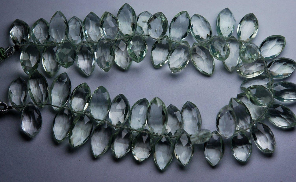 9 Inch Strand, Aaa Quality Green Amethyst Faceted Marquise Shape Briolettes, 13-16mm Long,Great Quality - Jalvi & Co.