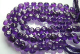 9 Inch Strand, Finest Quality, Natural Purple Amethyst Micro Faceted Onion Shape Briolette's, 9-9.5mm Size