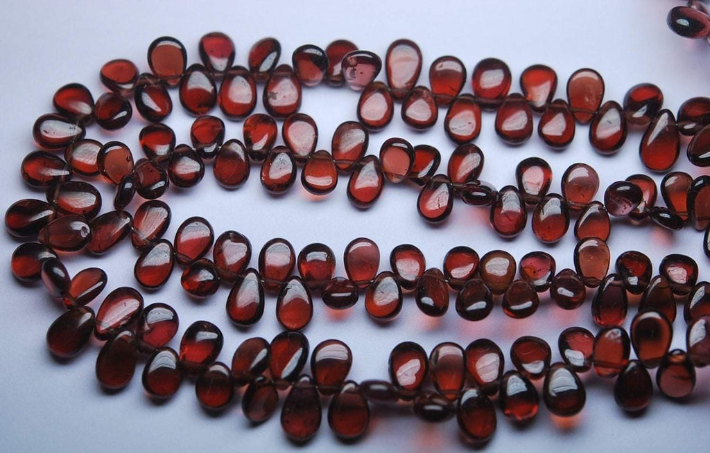 9 Inch Strand, Super Finest -Aaa- Quality- Mozambique Garnet Best Quality Smooth Pear Briolettes, 6.5-8mm - Jalvi & Co.