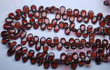 9 Inch Strand, Super Finest -Aaa- Quality- Mozambique Garnet Best Quality Smooth Pear Briolettes, 6.5-8mm