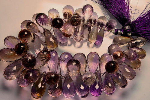 9 Inch Strand Superb-Finest Quality AAA Quality Ametrine Faceted Extra Large Drops Shape Briolette's, 15-22mm Size - Jalvi & Co.