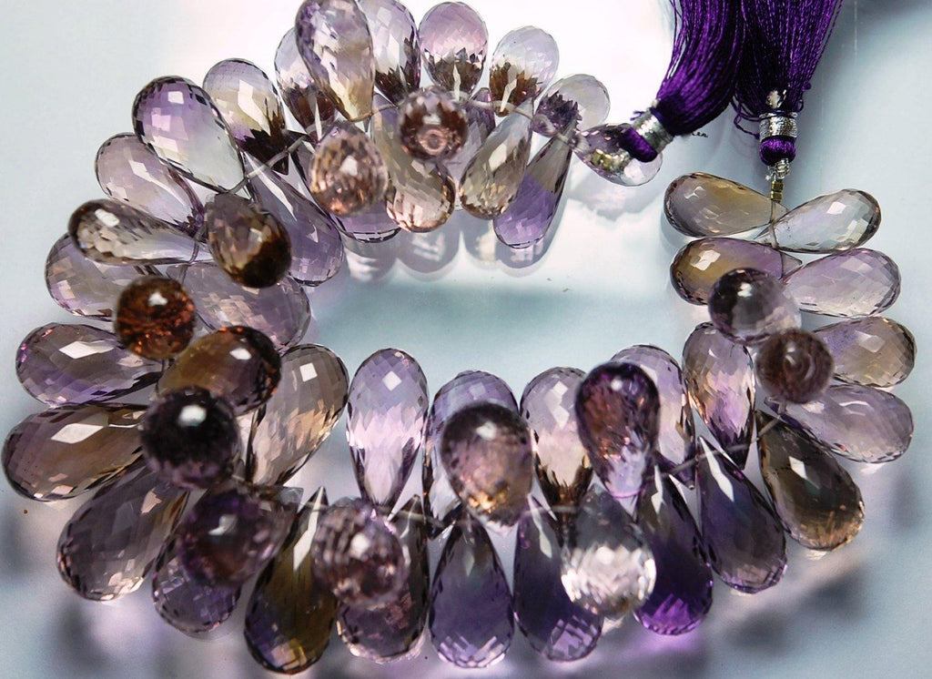 9 Inch Strand Superb-Finest Quality AAA Quality Ametrine Faceted Extra Large Drops Shape Briolette's, 15-22mm Size - Jalvi & Co.