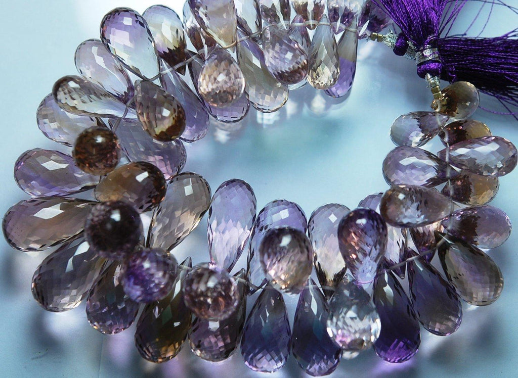 9 Inch Strand Superb-Finest Quality AAA Quality Ametrine Faceted Extra Large Drops Shape Briolette's, 15-22mm Size - Jalvi & Co.