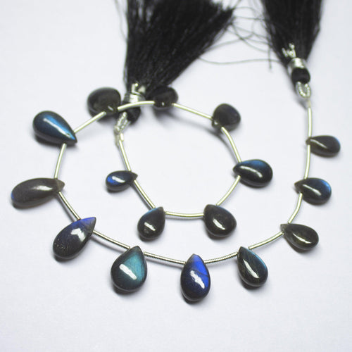 9 inches, 10-15mm, AAA Grade Labradorite Smooth Pear Drop Briolette Loose Gemstone Beads, Labradorite Beads - Jalvi & Co.