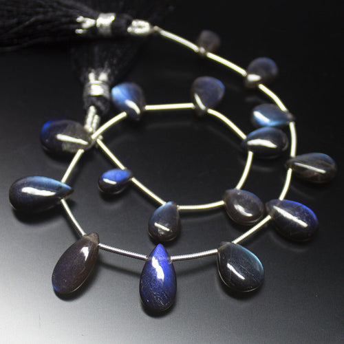 9 inches, 10-15mm, AAA Grade Labradorite Smooth Pear Drop Briolette Loose Gemstone Beads, Labradorite Beads - Jalvi & Co.