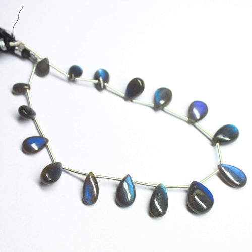 9 inches, 16-23mm, Natural Blue Labradorite Smooth Pear Drops Briolette Gemstone Beads - Jalvi & Co.