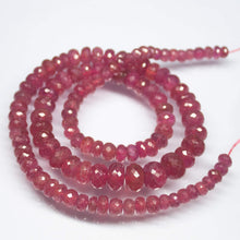 Load image into Gallery viewer, 9 inches, 4mm 10mm, AAA Pink Sapphire Faceted Rondelle Large Size Beads, Sapphire Beads - Jalvi &amp; Co.