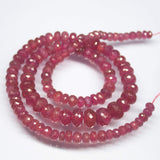 9 inches, 4mm 10mm, AAA Pink Sapphire Faceted Rondelle Large Size Beads, Sapphire Beads