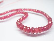 Load image into Gallery viewer, 9 inches, 5mm 9mm, AAA Pink Sapphire Faceted Rondelle Large Size Beads, Sapphire Beads - Jalvi &amp; Co.