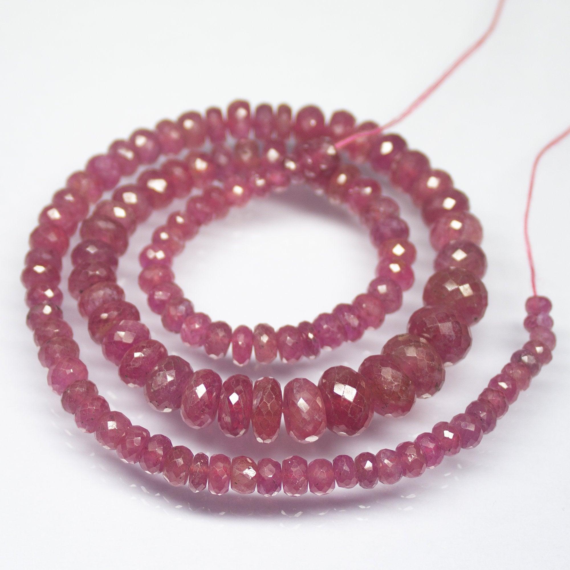 4-5mm Natural Pink Sapphire Faceted Rondelle Beads Sapphire Pink Beads Pink Beads newest Natural Pink Sapphire Beads Wholesale Beads