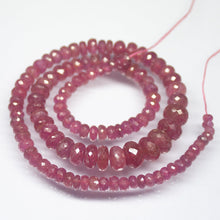 Load image into Gallery viewer, 9 inches, 5mm 9mm, AAA Pink Sapphire Faceted Rondelle Large Size Beads, Sapphire Beads - Jalvi &amp; Co.