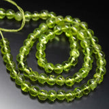 9 inches, 5mm, Green Peridot Smooth Round Sphere Shape Beads Strand, Peridot Beads