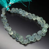 9 inches, 7-10mm, Aqua Blue Chalcedony Faceted Onion Drops Briolette Loose Gemstone Beads, Chalcedony Beads