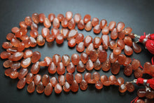 Load image into Gallery viewer, 9 Inches Strand.Natural African Sunstone Smooth Pear Shape Briolettes, 8-9.5mm Size, - Jalvi &amp; Co.