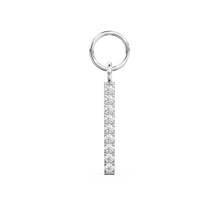 Load image into Gallery viewer, 9 Stone Diamond Bar Charm Pendant / 14k 18k Solid Gold Pendant / Diamond Gold Pendant / Diamond Charm 24mm Length - Jalvi &amp; Co.