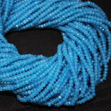 9 Strand Blue Jade Micro Faceted Loose Gemstone Rondelle Bead Strand 14