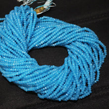 Load image into Gallery viewer, 9 Strand Blue Jade Micro Faceted Loose Gemstone Rondelle Bead Strand 14&quot; 3.5mm - Jalvi &amp; Co.