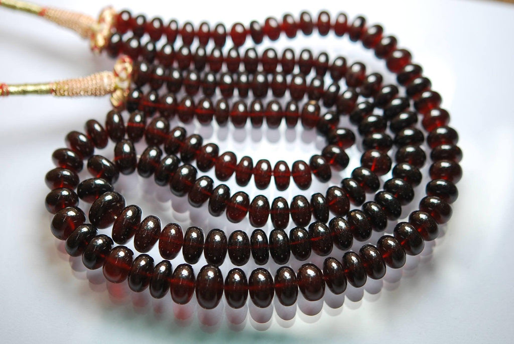 917 Carats, 2X18 Inch Strands,Super Aaa Quality,Large Hessonite Garnet Smooth Rondelles, 8.5-13mm - Jalvi & Co.