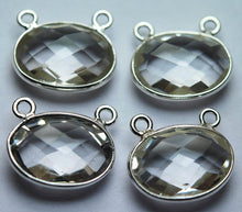 Load image into Gallery viewer, 92.5 Sterling Silver,Crystal Quartz Oval Shape Pandant, 2 Piece Of 13mm Approx - Jalvi &amp; Co.