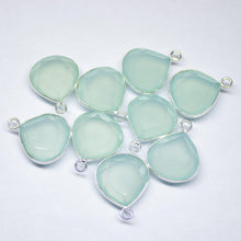 Load image into Gallery viewer, 925 Sterling Silver, Aqua Chalcedony Faceted Heart Shape Pendant, 4 Piece Of 18mm - Jalvi &amp; Co.