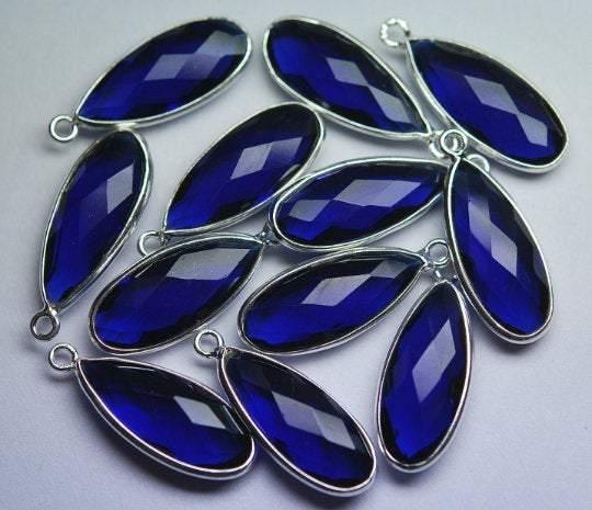 925 Sterling Silver Kyanite Quartz Faceted Pear Shape Pendant 7 Piece Of 23mm - Jalvi & Co.