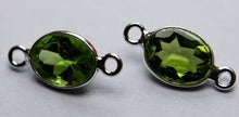 Load image into Gallery viewer, 925 Sterling Silver, Natural Peridot Faceted Oval Shape Connector, 4 Piece 14mm Approx - Jalvi &amp; Co.