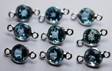 Load image into Gallery viewer, 925 Sterling Silver, Natural Sky Blue Topaz Faceted Coins Shape Connector, 4 Piece 14mm Approx. - Jalvi &amp; Co.