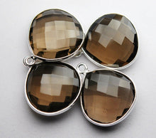 Load image into Gallery viewer, 925 Sterling Silver, Smoky Quartz Faceted Heart Shape Pendant 5 Piece Of 18mm - Jalvi &amp; Co.