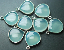 Load image into Gallery viewer, 925 Sterling Silver,Aqua Chalcedony Smooth Heart Shape Pendant, 5 Piece Of 18mm,Matched Pair - Jalvi &amp; Co.