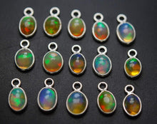 Load image into Gallery viewer, 925 Sterling Silver,Ethiopian Opal Pendant Charm, 2 Piece Of 11-12mm - Jalvi &amp; Co.