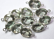 Load image into Gallery viewer, 925 Sterling Silver,Green Amethyst Faceted Oval Shape Connector, 5 Piece Of 16mm Approx - Jalvi &amp; Co.