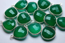 Load image into Gallery viewer, 925 Sterling Silver,Green Onyx Faceted Heart Shape Pendant, 2 Piece Of 18mm - Jalvi &amp; Co.