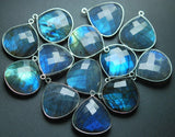 925 Sterling Silver,Labradorite Faceted Heart Shape Pendant, 20 Piece Of 18mm Approx