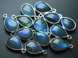 925 Sterling Silver,Labradorite Smooth Pear Shape Pendant, 11 Piece Of 16mm Approx