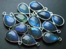 Load image into Gallery viewer, 925 Sterling Silver,Labradorite Smooth Pear Shape Pendant, 11 Piece Of 16mm Approx - Jalvi &amp; Co.