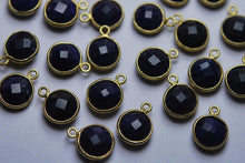 Load image into Gallery viewer, 925 Sterling Silver,One Loop Dyed Natural Blue Sapphire Faceted Coins Shape Connector, 5 Piece 14mm - Jalvi &amp; Co.