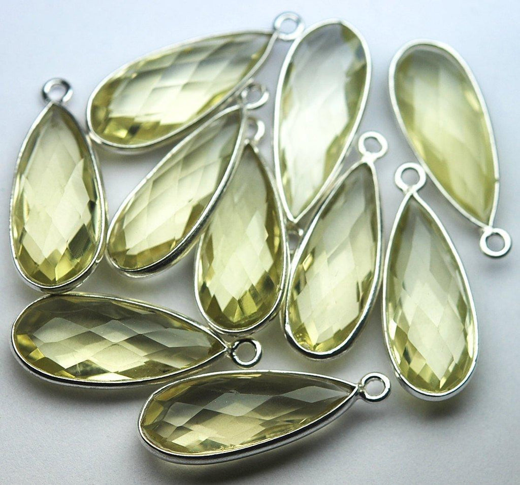 925 Sterling Vermeil Silver Lemon Quartz Faceted Pear Shape Pendant, 5 Of 23mm - Jalvi & Co.