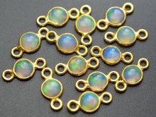 Load image into Gallery viewer, 925 Sterling Vermeil Silver,Ethiopian Opal Coins Pendant Connector, 2 Piece Of 12mm - Jalvi &amp; Co.