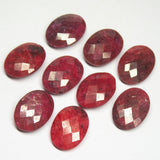 9pc, 13x18mm, Natural Red Ruby Faceted Oval Shape Briolette, Ruby, Ruby Briolette