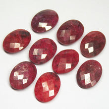 Load image into Gallery viewer, 9pc, 13x18mm, Natural Red Ruby Faceted Oval Shape Briolette, Ruby, Ruby Briolette - Jalvi &amp; Co.